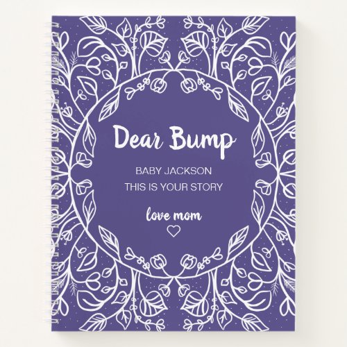 Dear Bump Floral Pregnancy Keepsake Diary Notebook