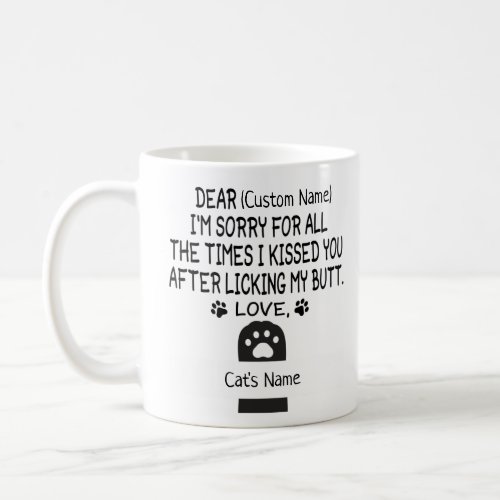 Dear Cat custom name and cats name Coffee Mug