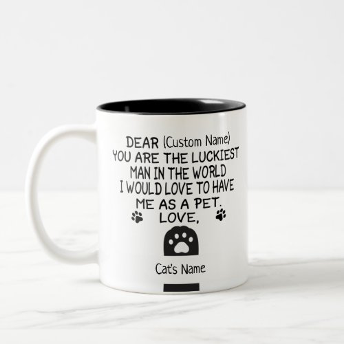 Dear Cat custom name and cats name Two_Tone Coffee Mug