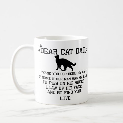 Dear Cat Dad photo collage and cats name Coffee Mug