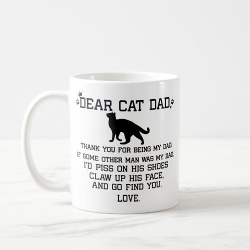 Dear Cat Dad photo collage and cats name Coffee Mug