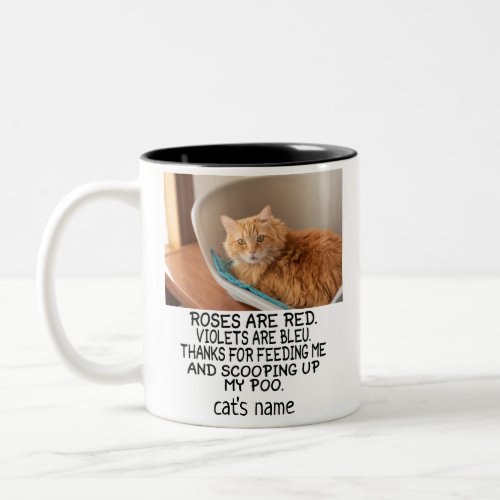 Dear Cat Dad photo collage and cats name Two_Tone Coffee Mug