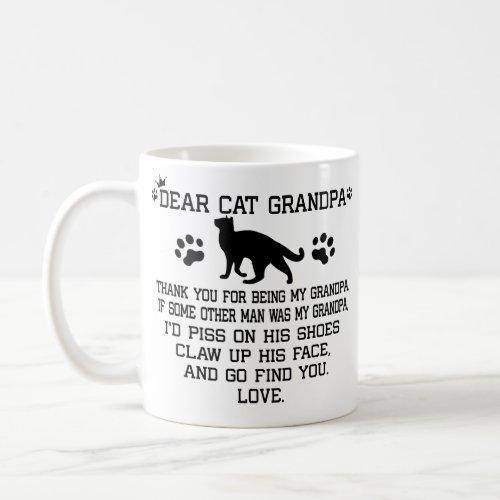 Dear Cat grandpa photo collage and cats name Coffee Mug