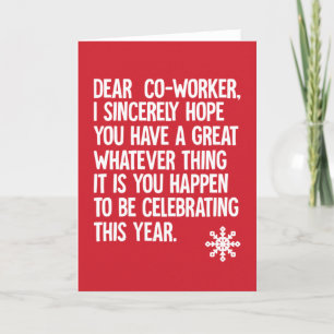 Dear Co-Worker - funny Christmas card