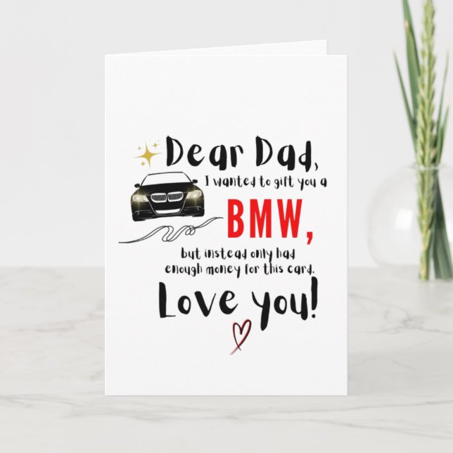 Dear Dad & BMW Card (Front)