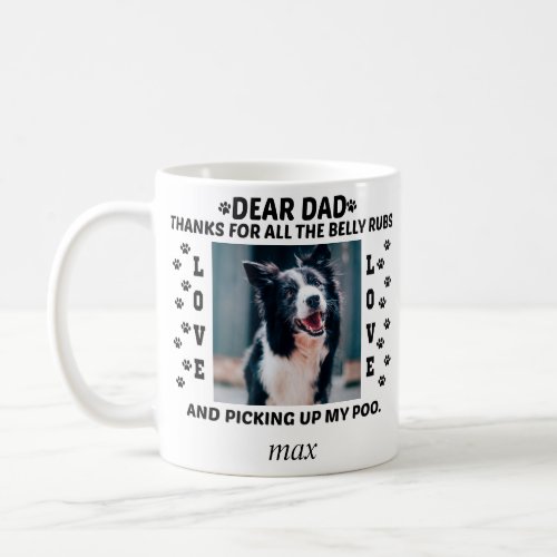 dear dad dog Photo Collage and Personalized name Coffee Mug