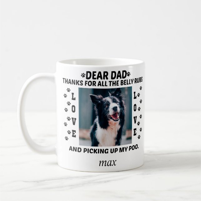 dear dad dog Photo Collage and Personalized name Coffee Mug (Left)