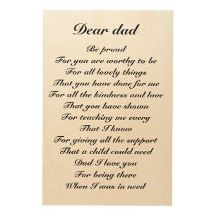 dear dad father's day tribute wood wall art