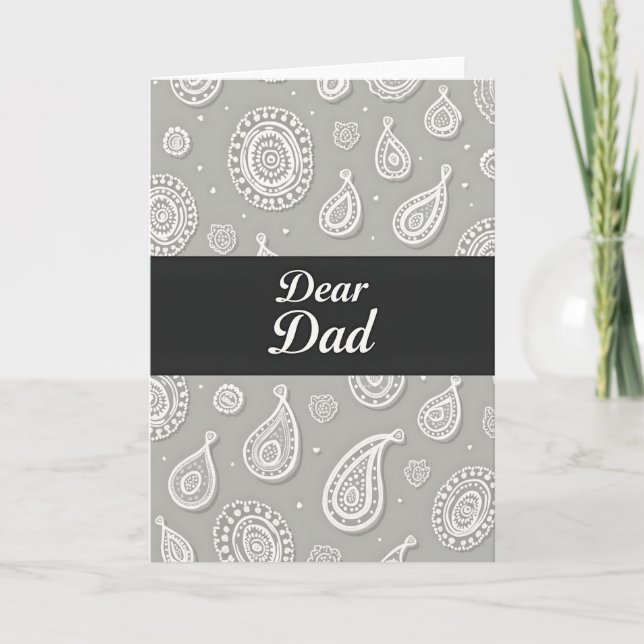 Dear Dad Grayscale Pattern Card (Front)