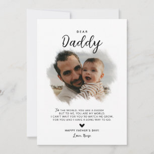 Dear Daddy Modern Photo Heart Father's Day Card