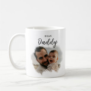 Dear Daddy Modern Photo Heart Father's Day Coffee Mug