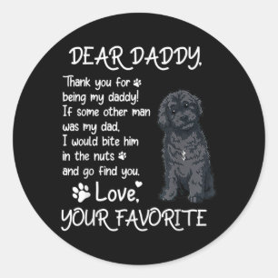 Dear Daddy Schnoodle Dog Dad Father's Day Classic Round Sticker