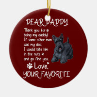Dear Daddy Scottish Terrier Dog Dad Father's Day 
