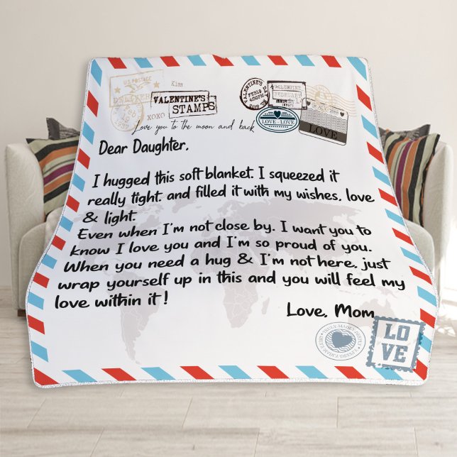 Dear Daughter Blanket, Gift for Daughter (Creator Uploaded)