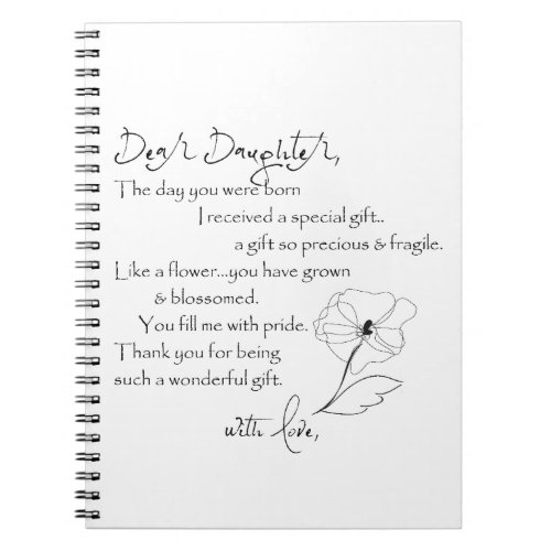 Dear daughter _flower notebook