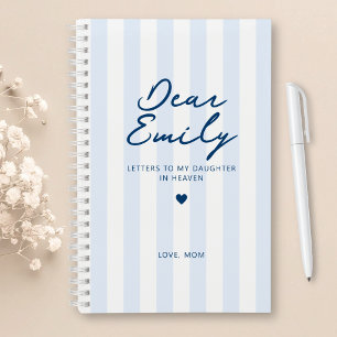 Dear Daughter Grief Journal in Blue Stripe