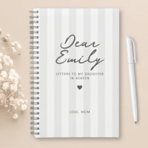Dear Daughter Grief Journal in Gray Stripe