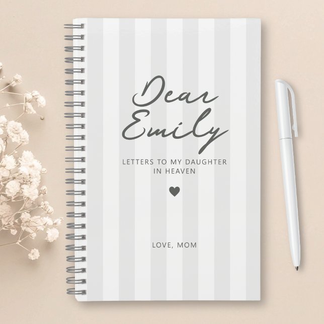 Dear Daughter Grief Journal in Gray Stripe (Creator Uploaded)