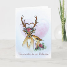 Dear Deer Valentine 2 Greeting Card