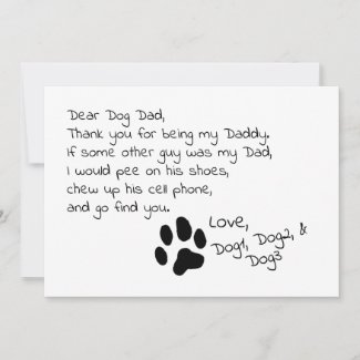 Dear Dog Dad Mom Customizable Pet Name Card