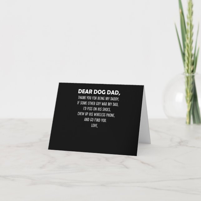 Dear Dog Dad Thank You For Being My Daddy Card (Front)