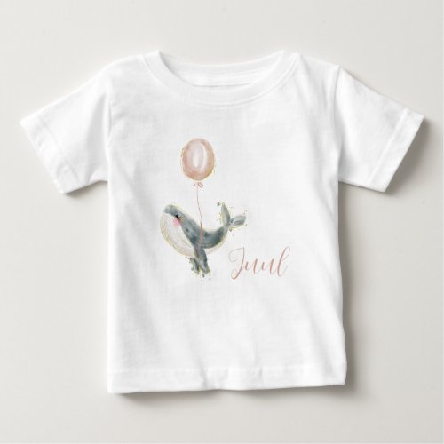 Dear dolphin with pink balloon baby T_Shirt