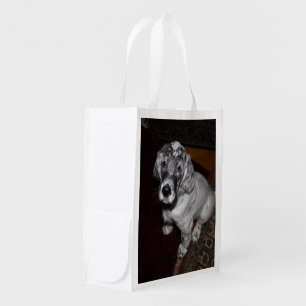Dear English Setter Puppy Reusable Grocery Bag