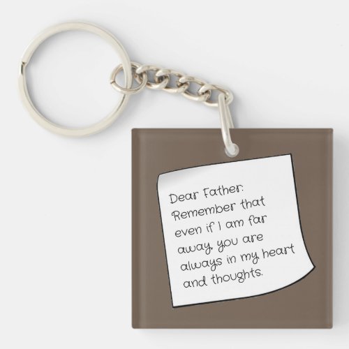 Dear Father Keychain 2 Gift From the Distance