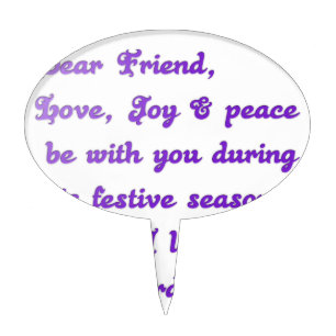 "Dear Friend" Festive Season Greeting Cake Topper