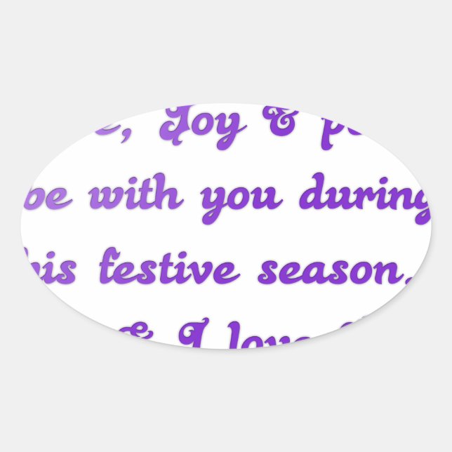 "Dear Friend" Festive Season Greeting Oval Sticker (Front)
