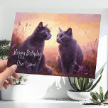 Dear Friend Russian Blue Kitty Cats Birthday Card<br><div class="desc">The sun was slowly setting, painting the sky in a brilliant golden hue. Two gray Russian Blue cats sat together in the field of meadow flowers, their fur blending in perfectly with the surrounding scenery. The field was full of life, with the sweet scent of flowers in the air and...</div>