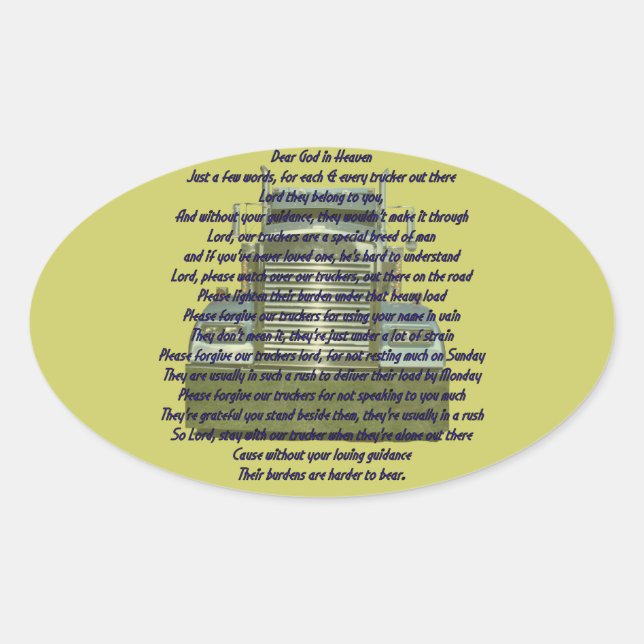 Dear God Oval Sticker (Front)