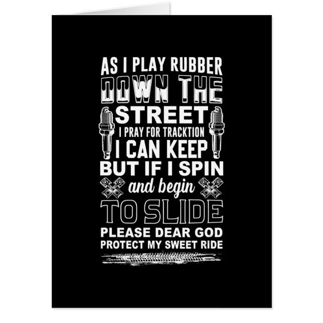 Dear God Protect My Sweet Ride  Biker Gift Card (Front)