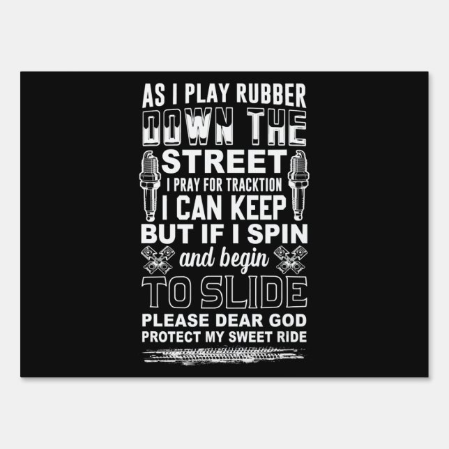 Dear God Protect My Sweet Ride  Biker Gift Sign (Front)