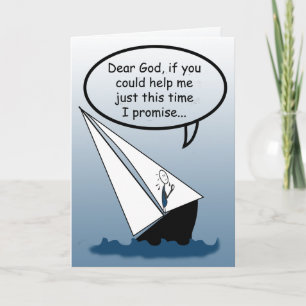 Dear God Sailing Rocks Custom Greeting Card