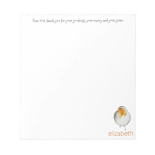 Dear God thank you Bird Notepad