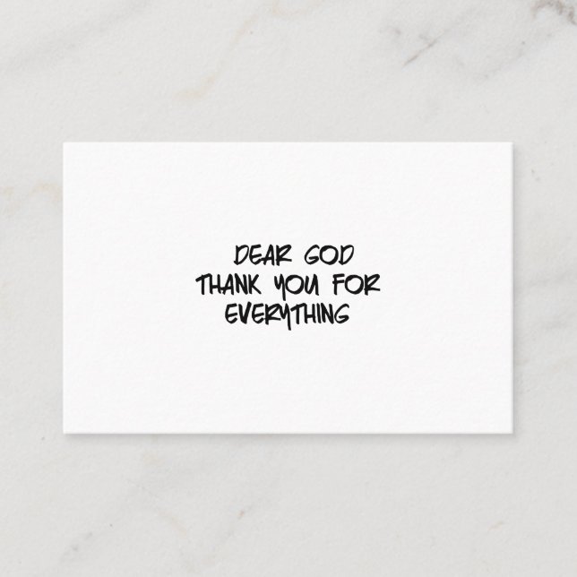 DEAR GOD THANK YOU FOR EVERYTHING BUSINESS CARD (Front)