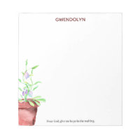 Dear God Watercolor Potted Plant Notepad