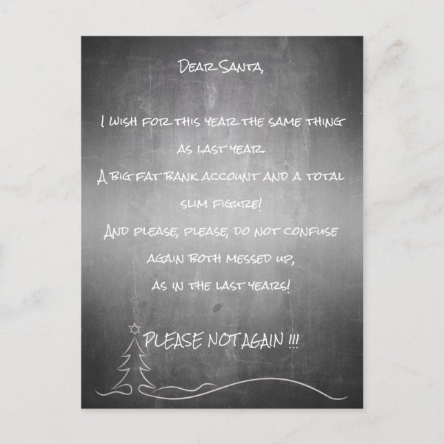 Dear good Santa Holiday Postcard (Front)