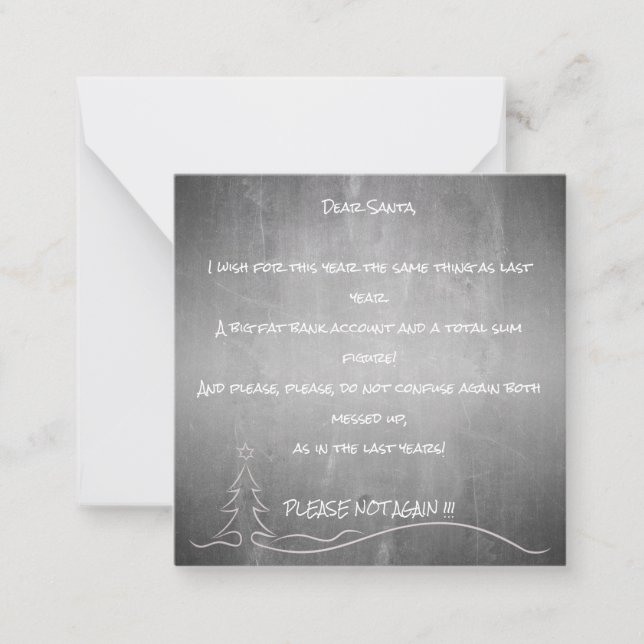Dear good Santa Note Card (Front)