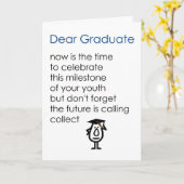 Dear Graduate - a funny graduation poem (blue/boy) Card (Yellow Flower)