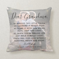 Dear Grandma Custom Message Photo  Mother's Day Throw Pillow