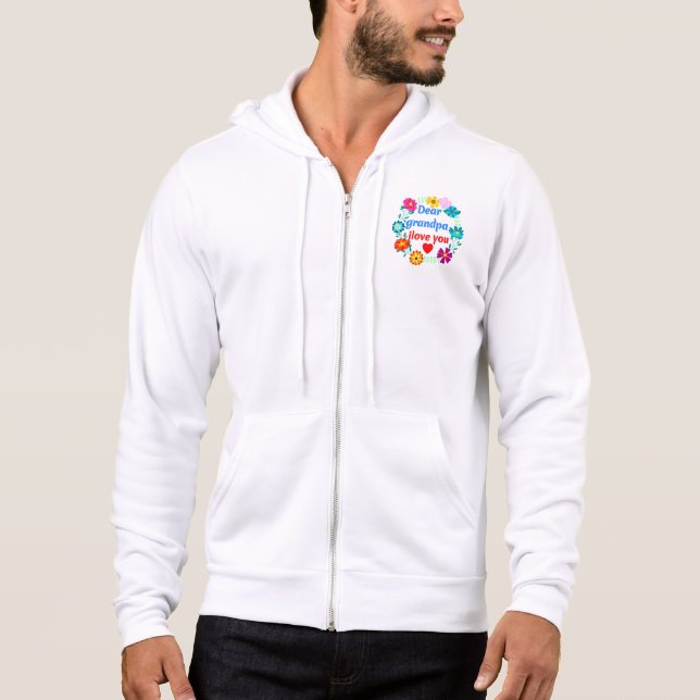 Dear Grandpa, i Love You - Grandad Flowers Hoodie (Front)