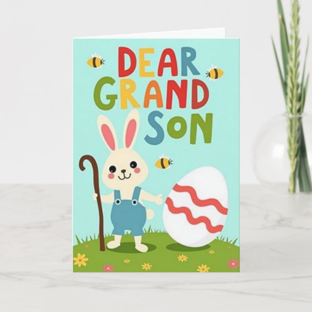 Dear Grandson Happy Spring Card (Front)