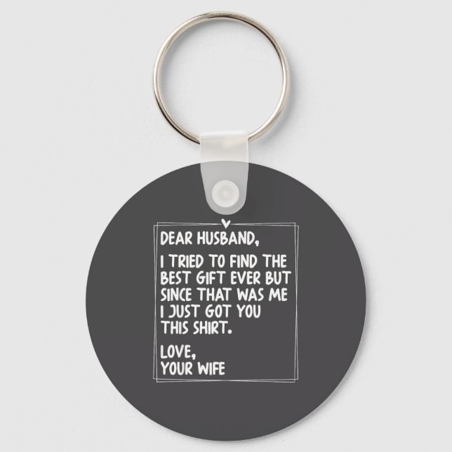 Dear Husband Matching Couples Style For Him And He Keychain (Front)