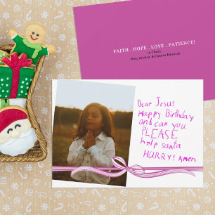 "Dear Jesus" Crayon note Photo Christmas Card