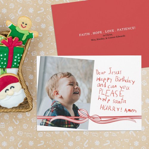 Dear Jesus Photo Christmas Card