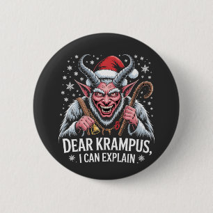 Dear Krampus I Can Explain Christmas Santa Button