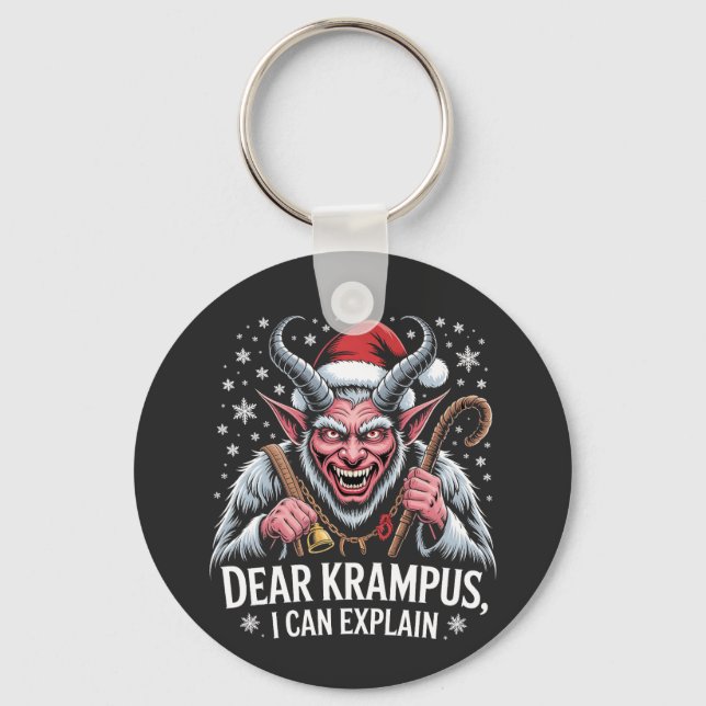 Dear Krampus I Can Explain Christmas Santa  Keychain (Front)