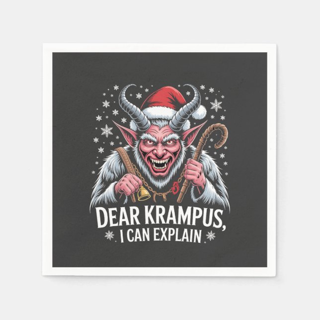 Dear Krampus I Can Explain Christmas Santa  Napkins (Front)